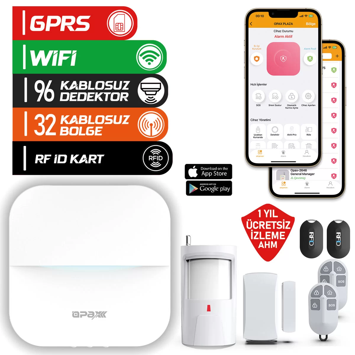 OPAX-W20-S GPRS/GSM/WİFİ KABLOSUZ ALARM SİSTEMİ